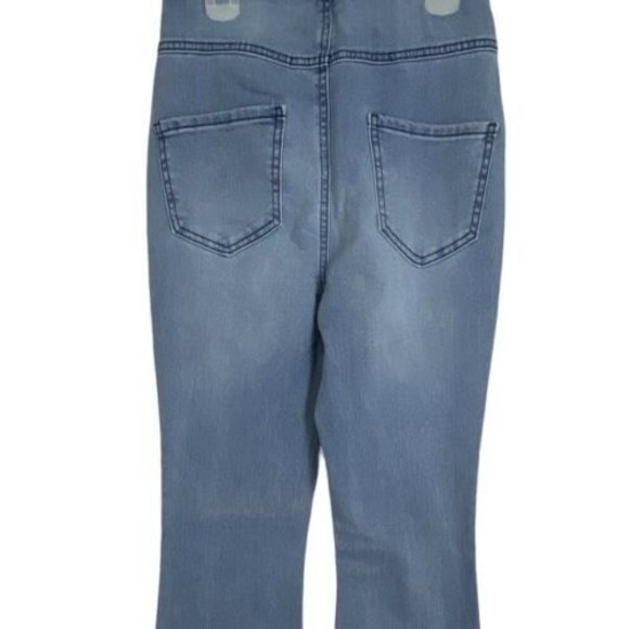No Boundaries Womens Jeans Size XS 1 Elastic Waist Light Wash Flare High Rise - Picture 3 of 8